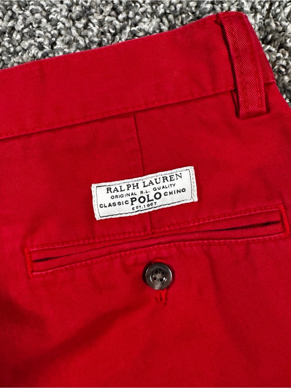 Polo Ralph Lauren Prospect Short Mens 30 Red Cotton Twill Flat Front Chino